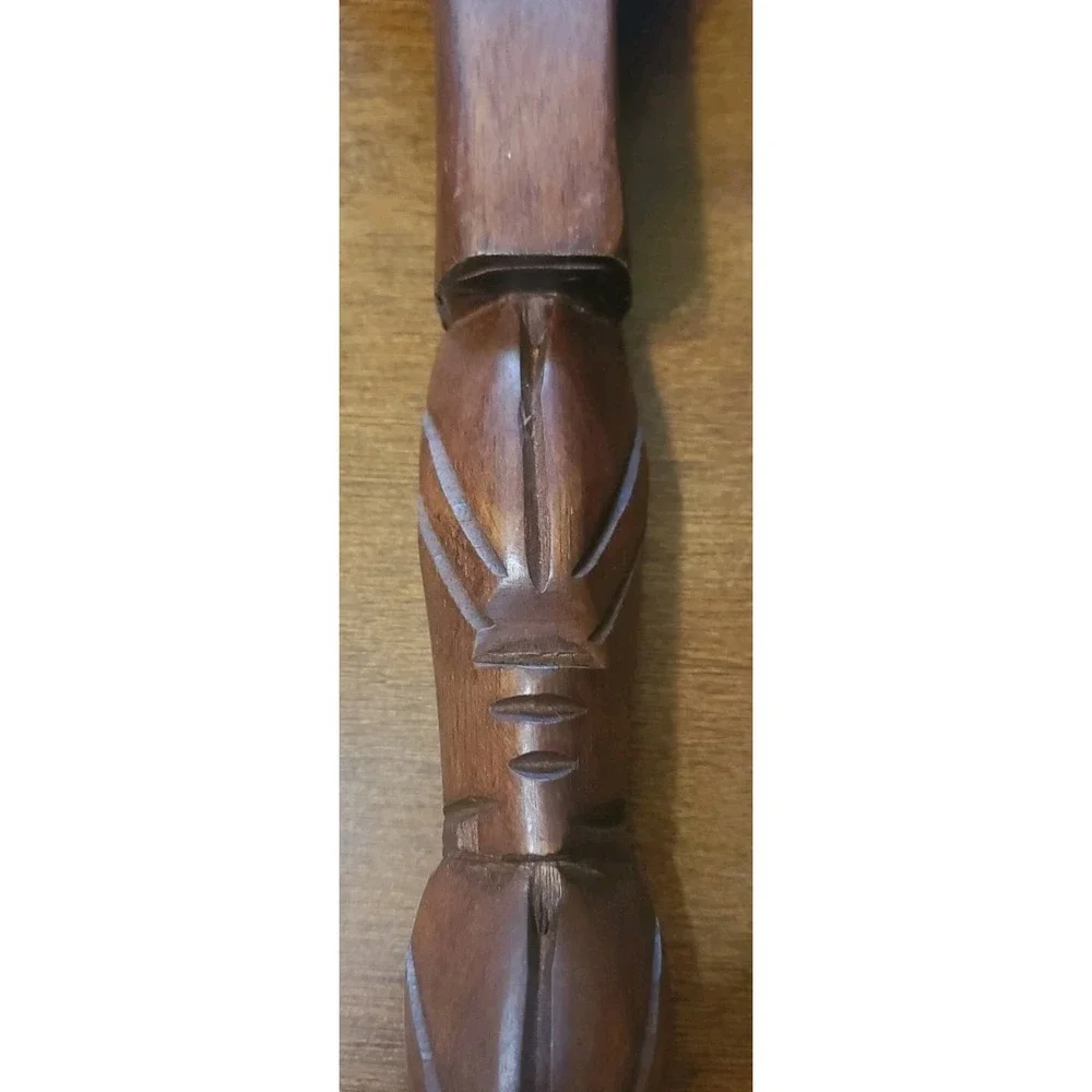 Vintage Hand Carved Wooden Fork and Spoon 20